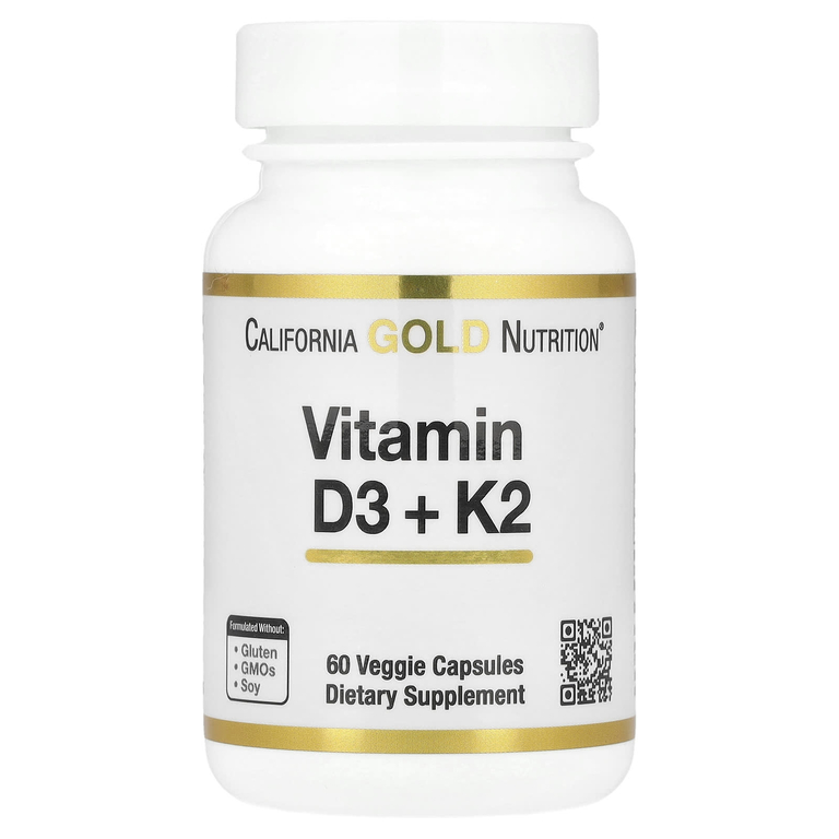 California Gold Nutrition Vitamin D3+K2 60vcaps