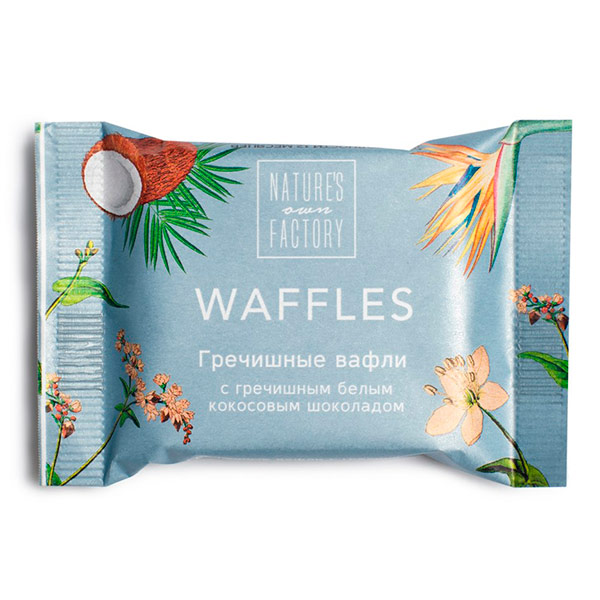 Natures Own Factory Гречишные Вафли 20г с гречишным белым кокосовым шоколадом