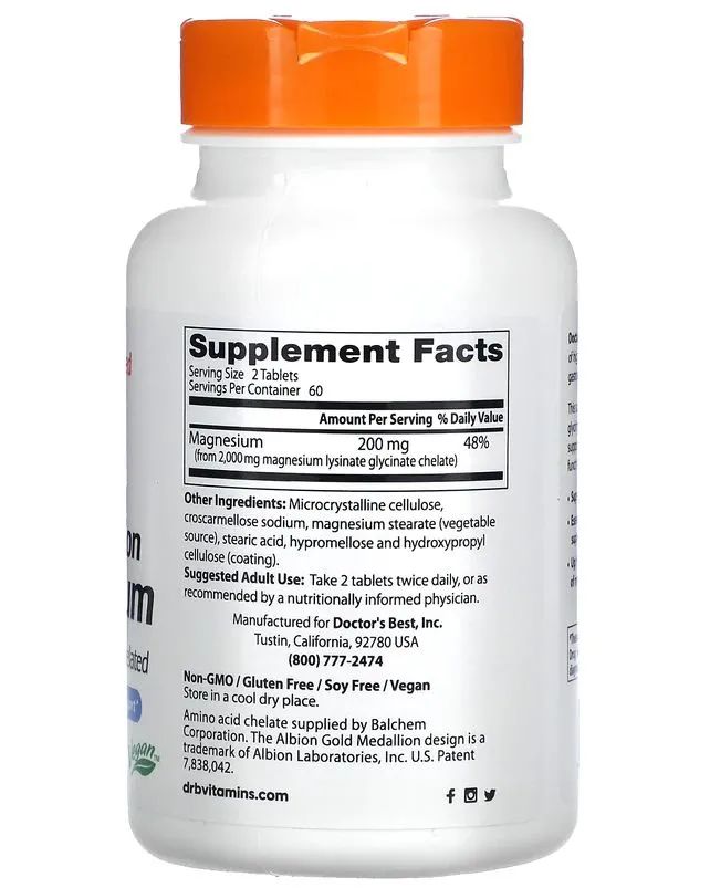 Doctor’s Best High Absorption Magnesium 100mg 120tabs