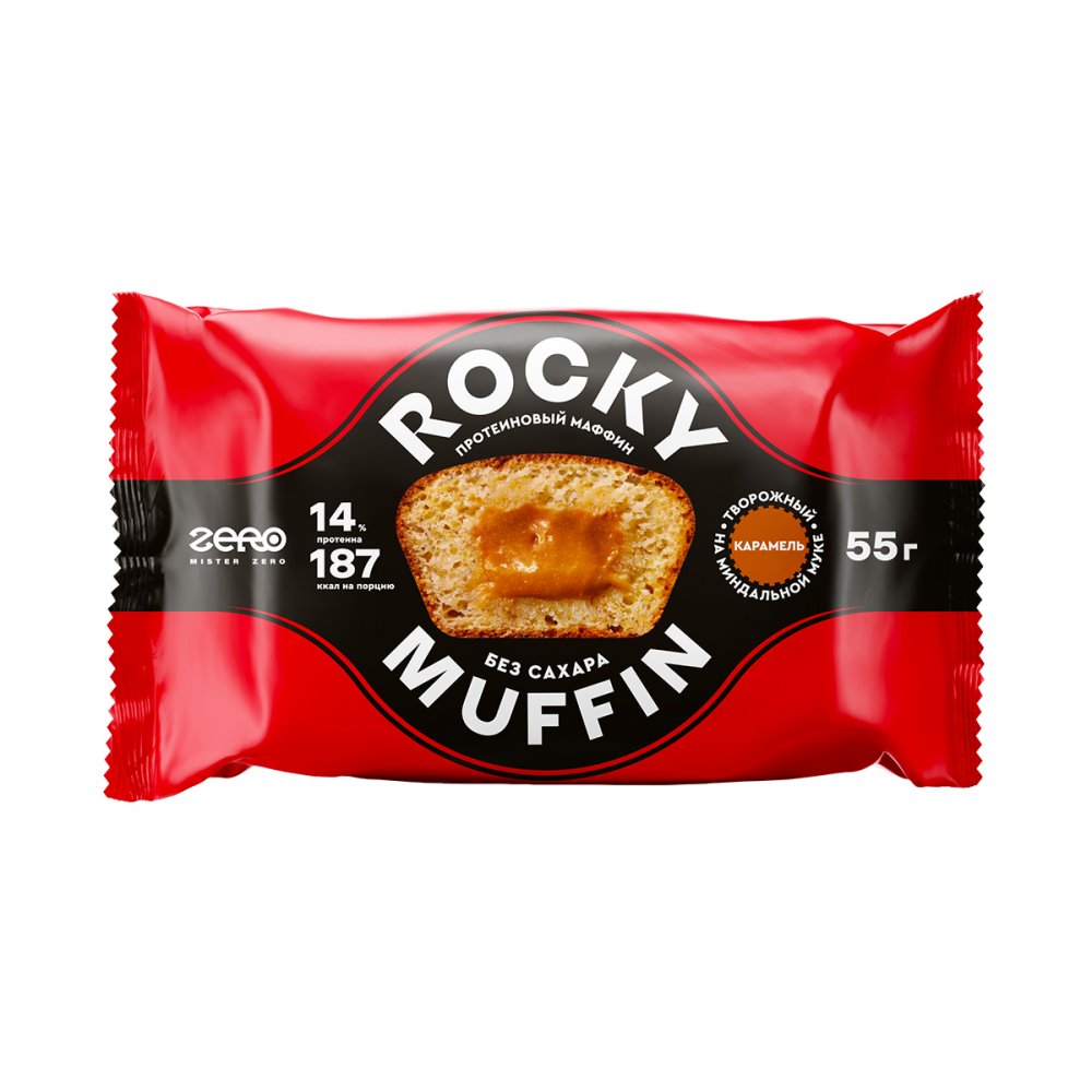 Mr.Djemius Маффин без сахара Rocky Muffin 55g Творожный-карамель Mr.Djemius Маффин без сахара Rocky Muffin 55g Творожный-карамель