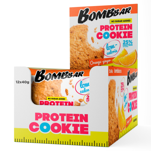 Bombbar Низкокалорийное протеиновое печенье 40гр (Апельсин-имбирь)