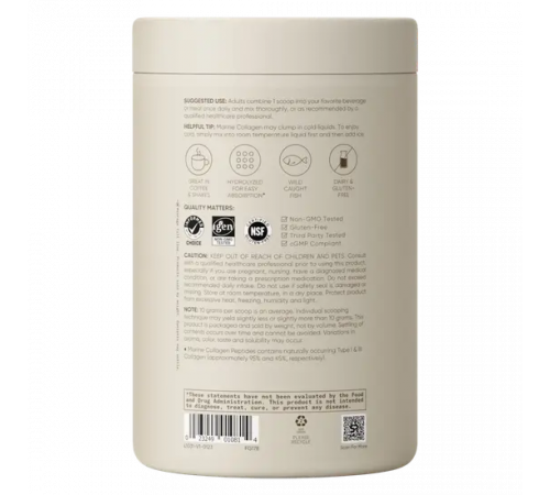Sports Research Marine Collagen Peptides 340g Unflavored