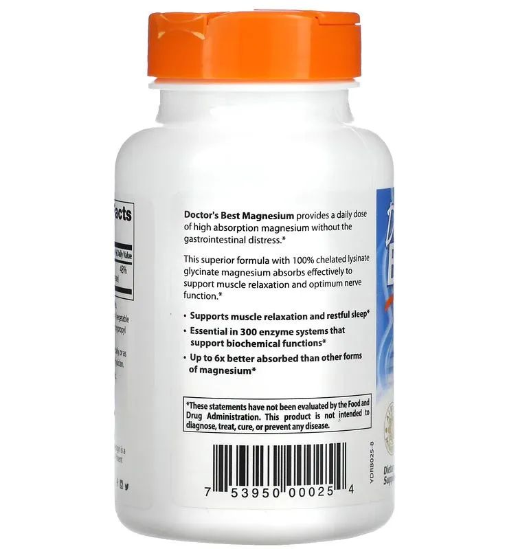 Doctor’s Best High Absorption Magnesium 100mg 120tabs