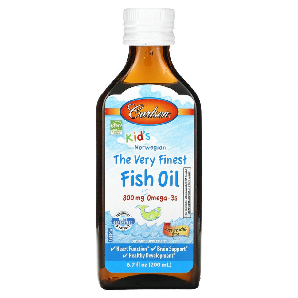 Carlson Kid's Fish Oil 800mg 200ml Just Peachie