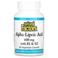 Natural Factors Alpha Lipoic Acid with b1 b2 600mg 60vcaps