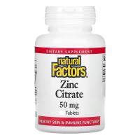 Natural Factors Zinc Citrate 50mg 30tablets