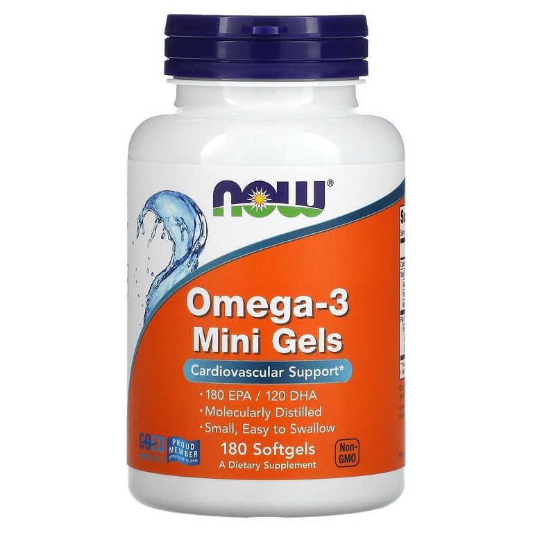 NOW Foods Omega-3 Mini gels 180EPA 120DHA 180softgels