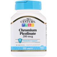 21st Century Chromium Picolinate 200mcg 100tabs