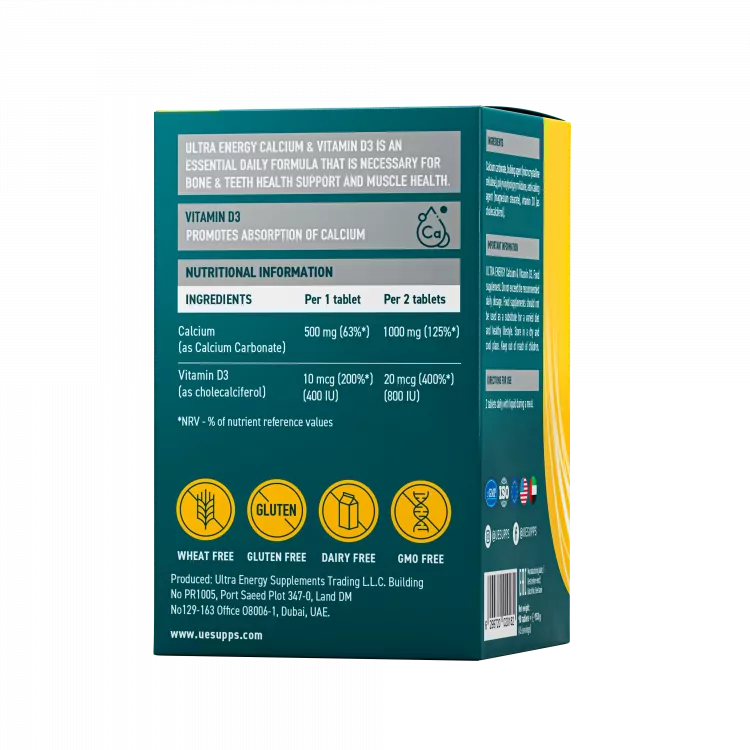 UESUPPS Calcium + Vitamin D3 Ultra Energy 90tabs