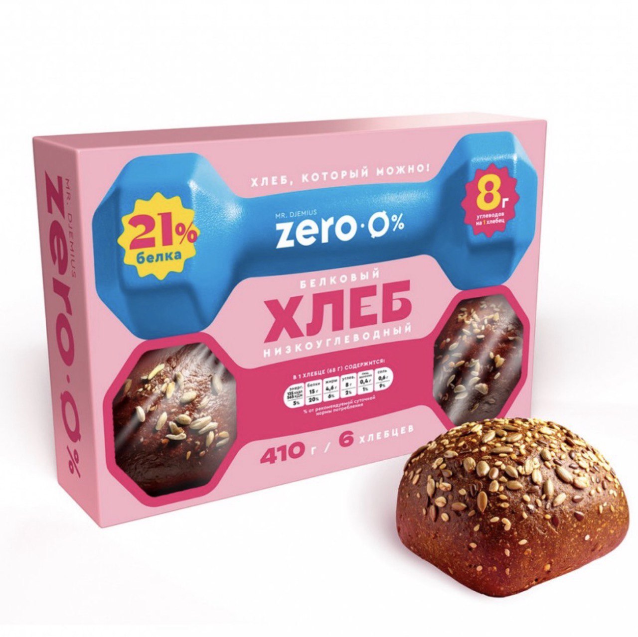 Mr.Djemius Zero Хлеб белковый 410г (6 хлебцев)