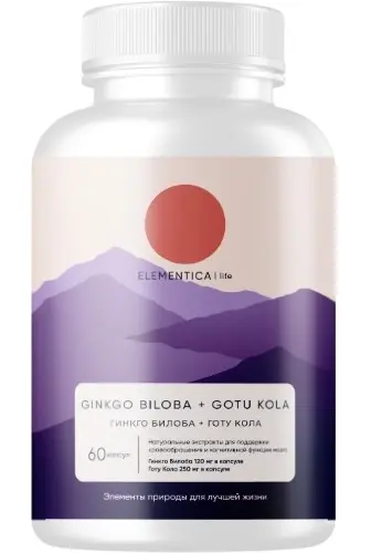 Elementica Ginkgo Biloba+Goty Kola 60caps