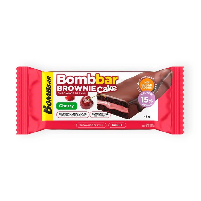 Bombbar Пирожное протеиновое глазированное с начинкой 45г