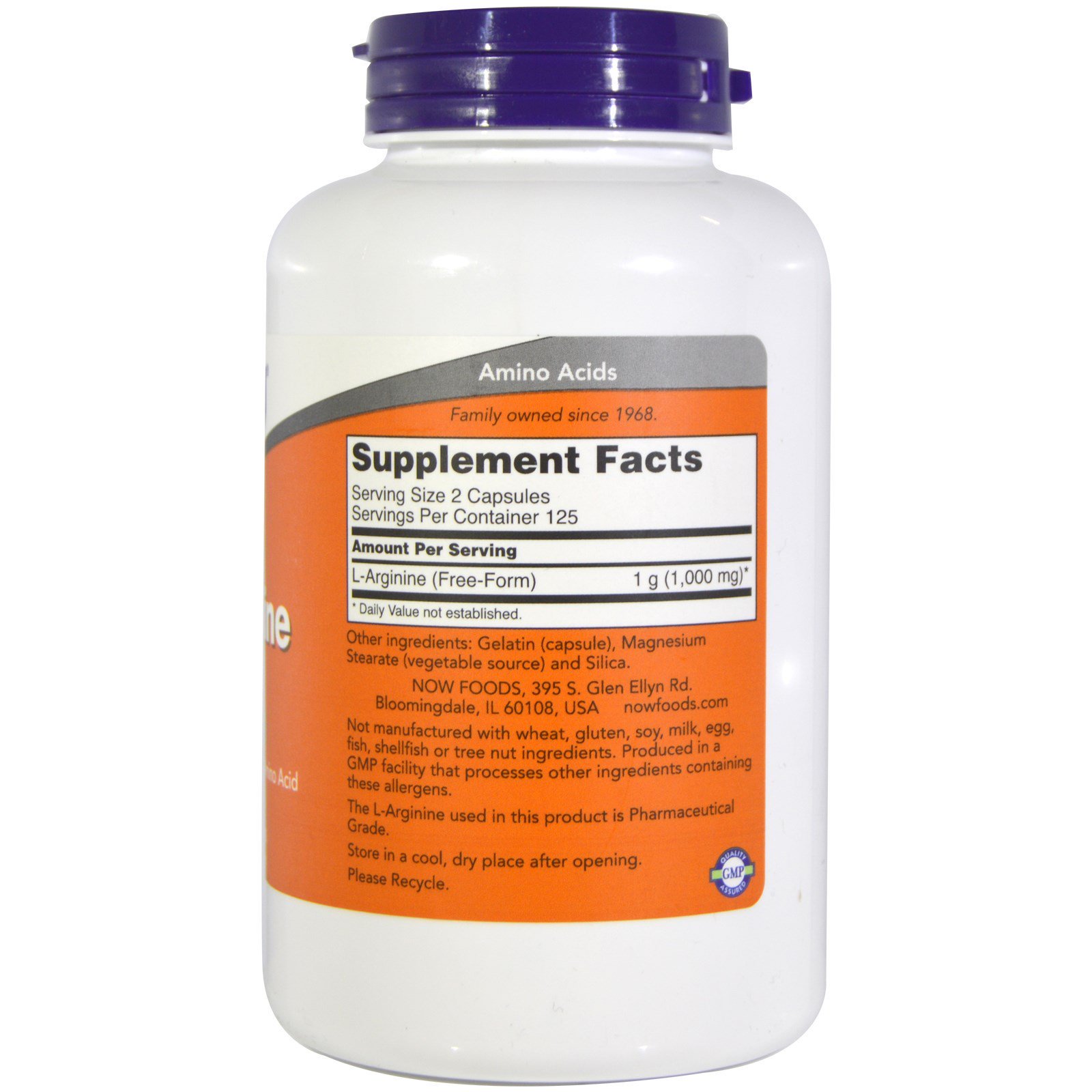 NOW L-Arginine 500mg 100caps