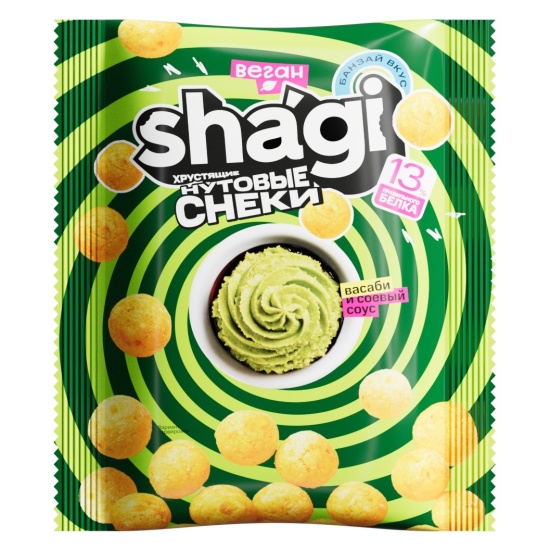 ProteinRex Снеки нутовые 50г Васаби и соевый соус
