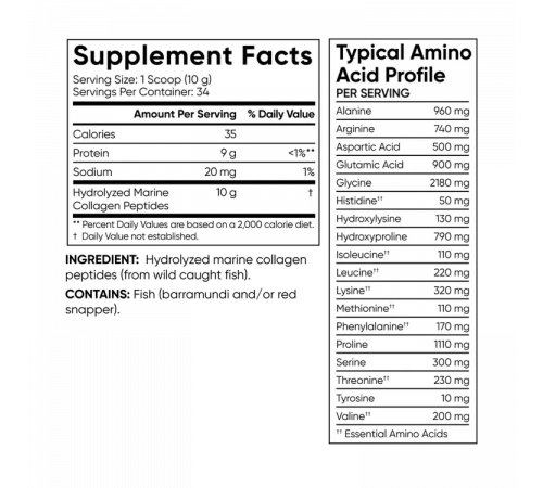 Sports Research Marine Collagen Peptides 340g Unflavored