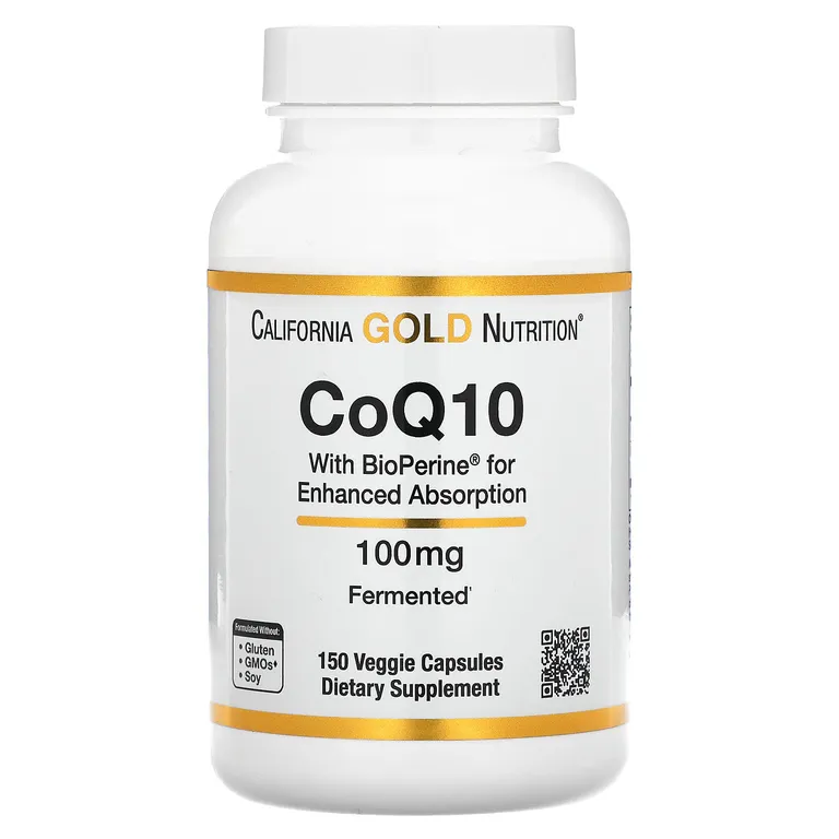 California Gold Nutrition CoQ10 USP with bioperine 100mg 150vcaps