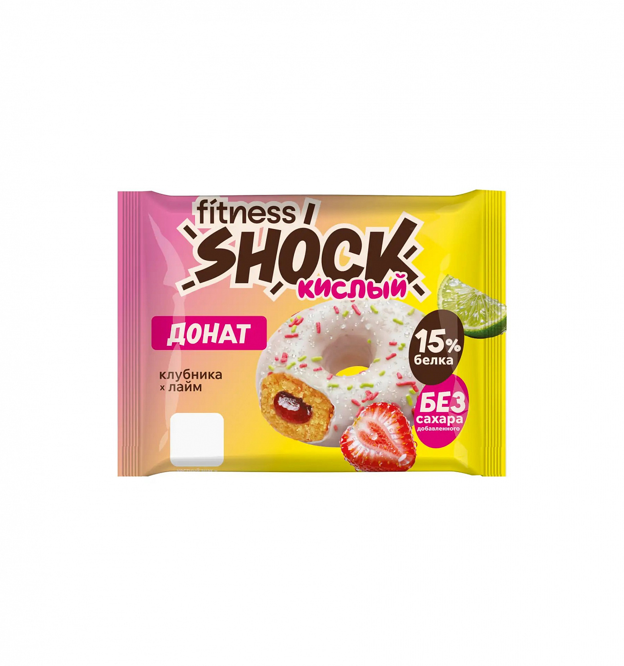 FitnesShock Донат 50гр Клубника-лайм