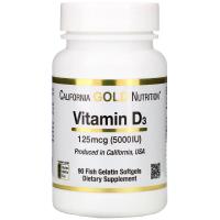 California Gold Nutrition Vitamin D3 125mcg (5000IU) 90softgels
