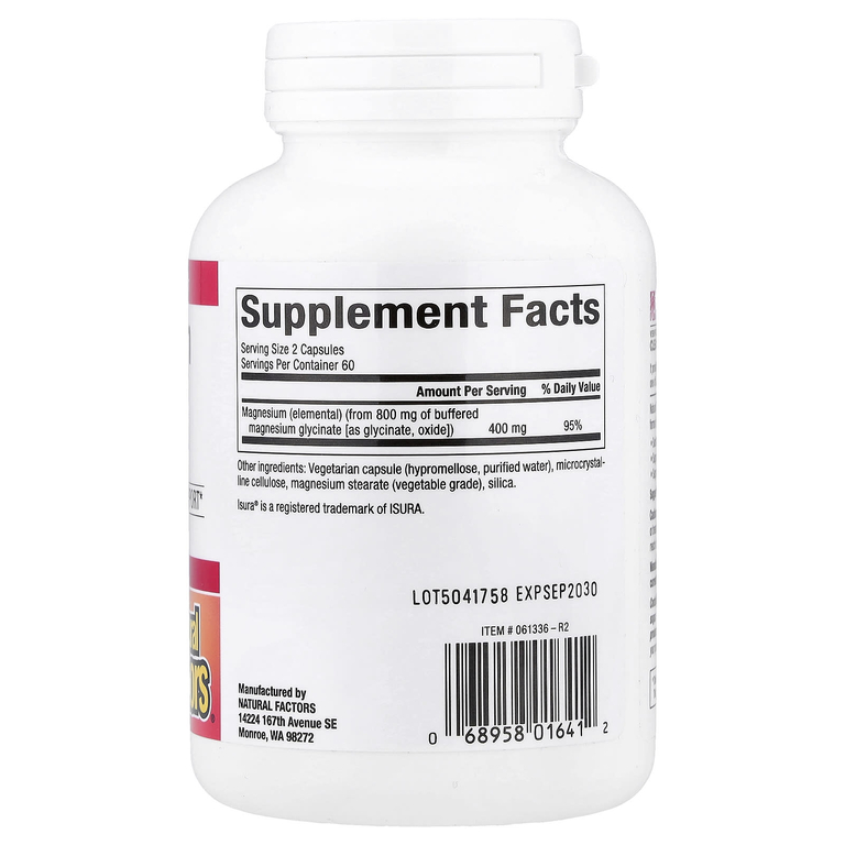 Natural Factors Magnesium Glycinate 200mg 120g