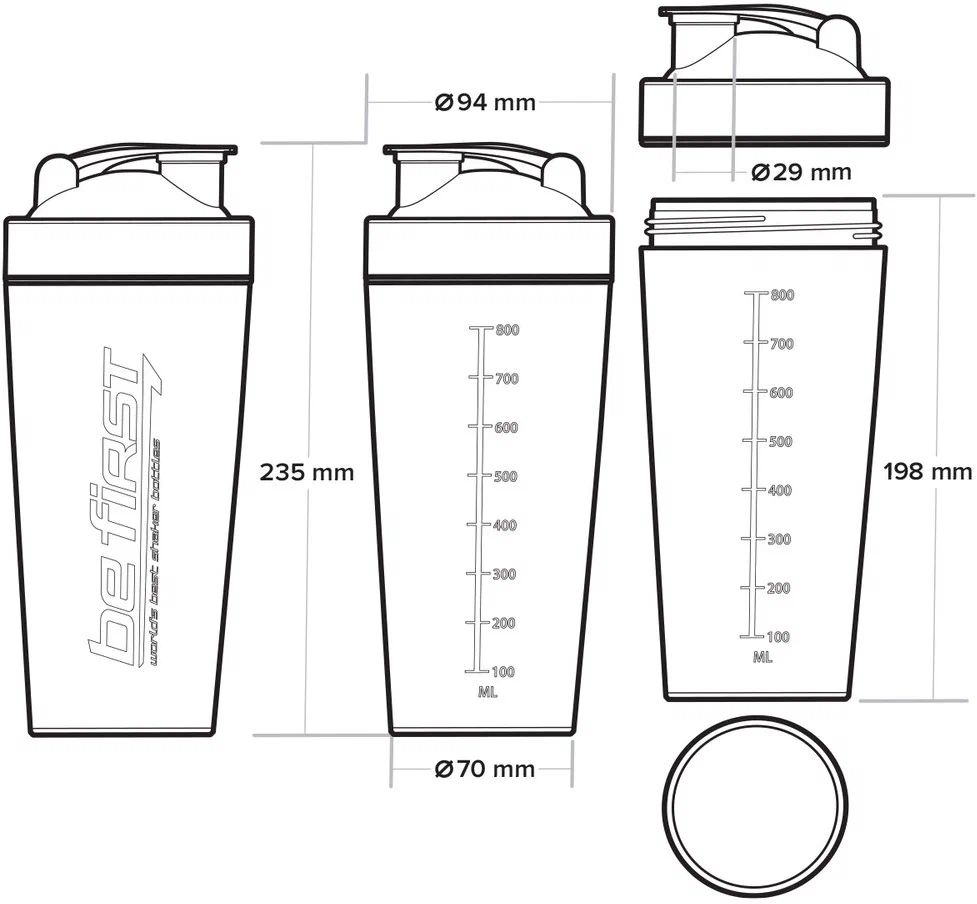 Be First Металлический шейкер 800мл без логотипа