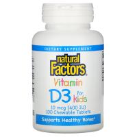 Natural Factors Vitamin D3 for kids 400IU 100 chewable tabs