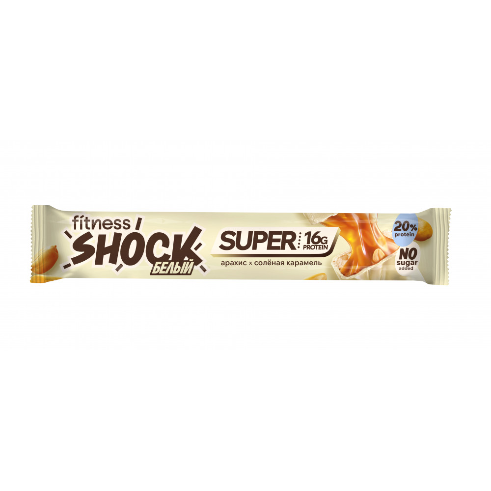 Fitnes Shock Батончик глаз. SUPER 80г арахис-соленая карам. белый