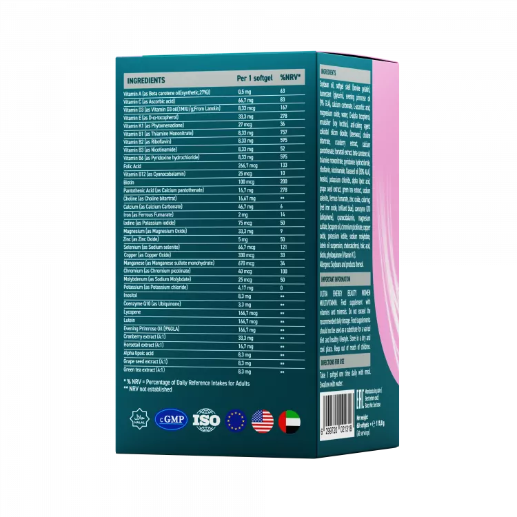 UESUPPS Beauty Women Multivitamin Ultra Energy 60gelcaps