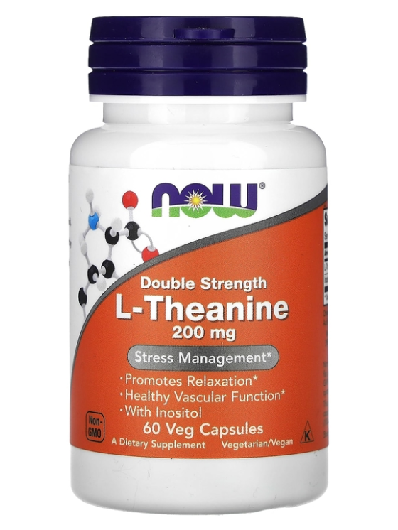 NOW L-theanine 200mg 60vcaps