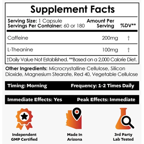 Nootropics Caffeine + L-Theanine 60caps