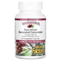 Natural Factors ResveratrolRich Super Strength Resveratrol Concentrate 60 vcaps
