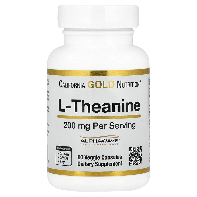 California Gold Nutrition L-Theanine 200mg 60vcaps
