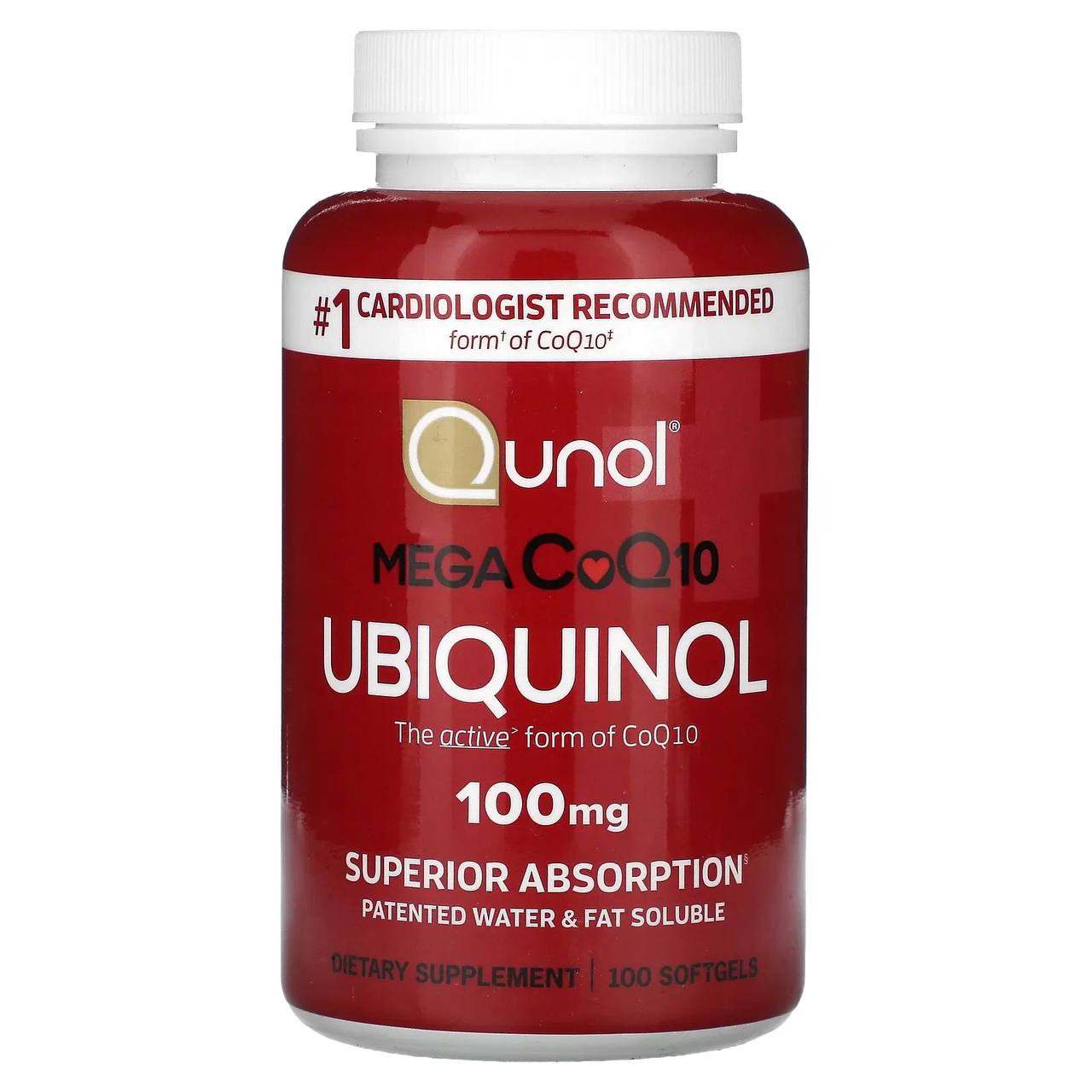 Qunol Mega CoQ10 Ubiquinol 100mg 100softgels