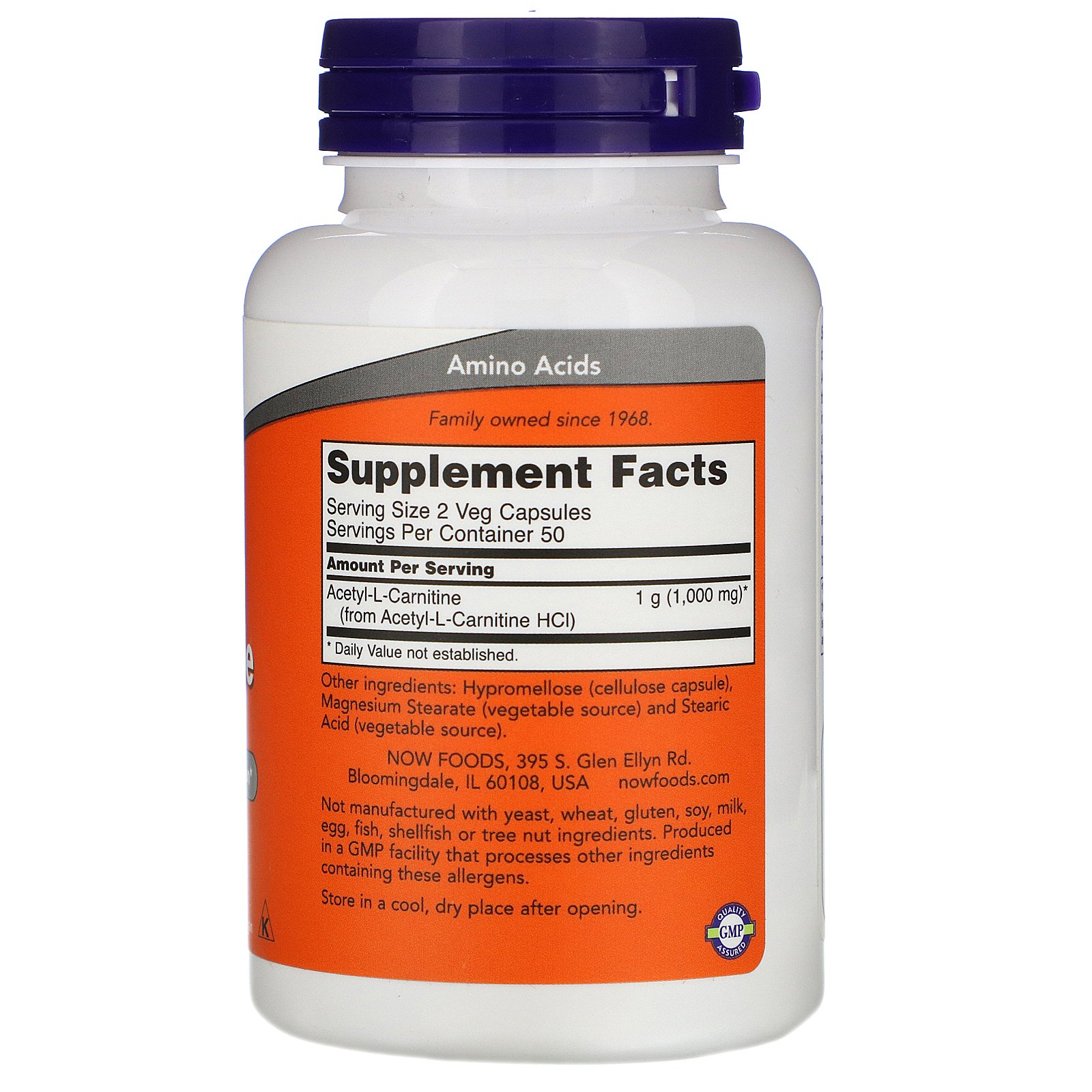 NOW Acetyl L-Carnitine 500mg 100vcaps