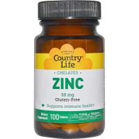 Country Life Chelated Zinc 50mg 100tabs