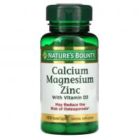 Nature's Bounty Calcium Magnesium Zinc with vitamin D3 100coated-caplets