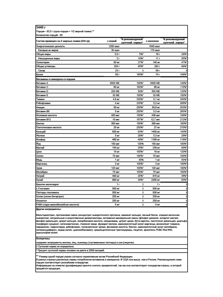 ON Serious Mass 5440g