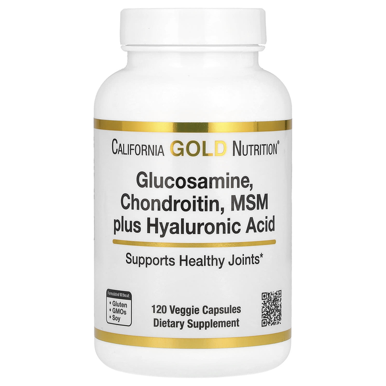 California Gold Nutrition Glucosamine Chondroitin MSM plus Hyaluronic acid 120vcaps