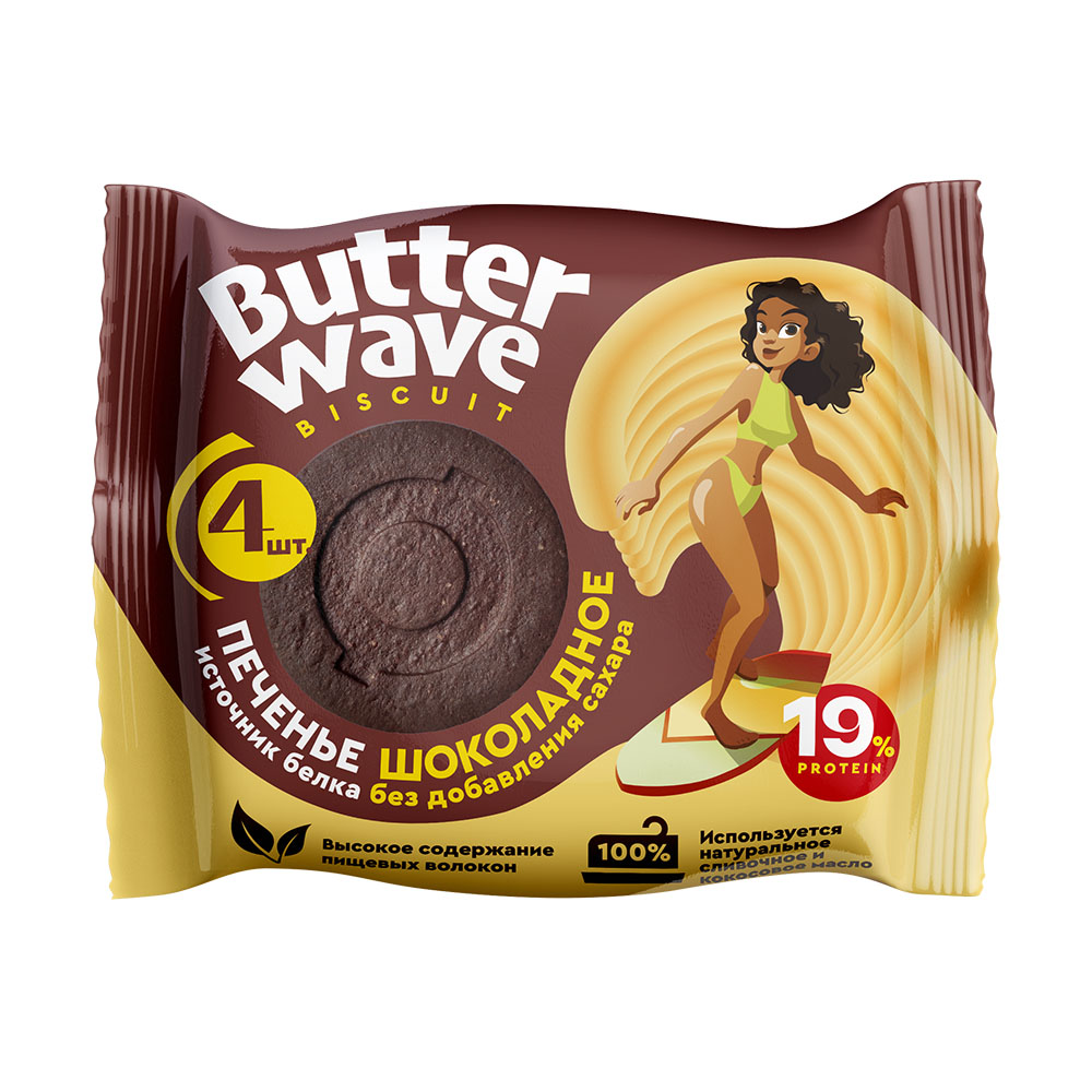 Mr.Djemius Протеиновое печенье Butter Wave 36g Шоколадное Mr.Djemius Протеиновое печенье Butter Wave 36g Шоколадное