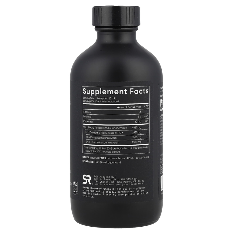 Sports Research  Omega3 237ml Lemon