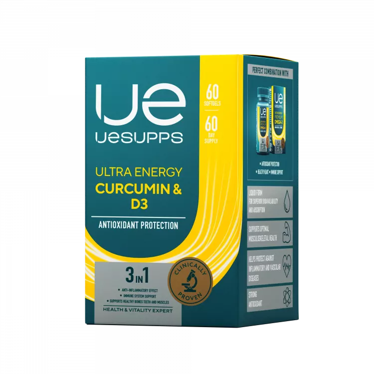 UESUPPS Curcumin + Vitamin D3 Ultra Energy 60softgels