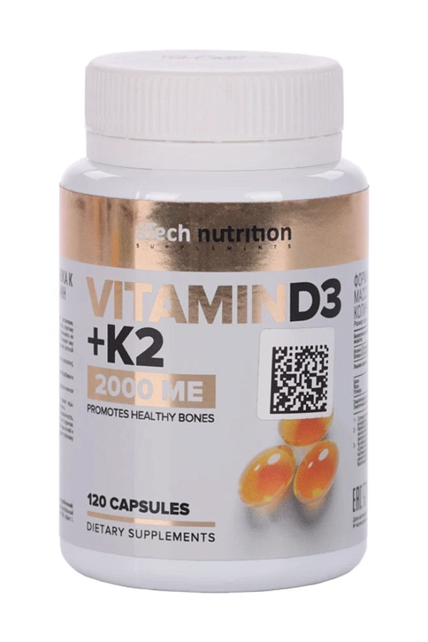 aTech nutrition Vitamin D3+K2 2000me 120caps
