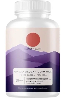 Elementica Ginkgo Biloba+Goty Kola 60caps