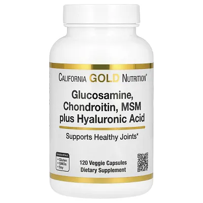 California Gold Nutrition Glucosamine Chondroitin MSM plus Hyaluronic acid 120vcaps